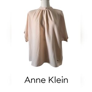 Anne Klein Cream  Tunic 3/4 Cuffed Sleeve Blouse NWOT